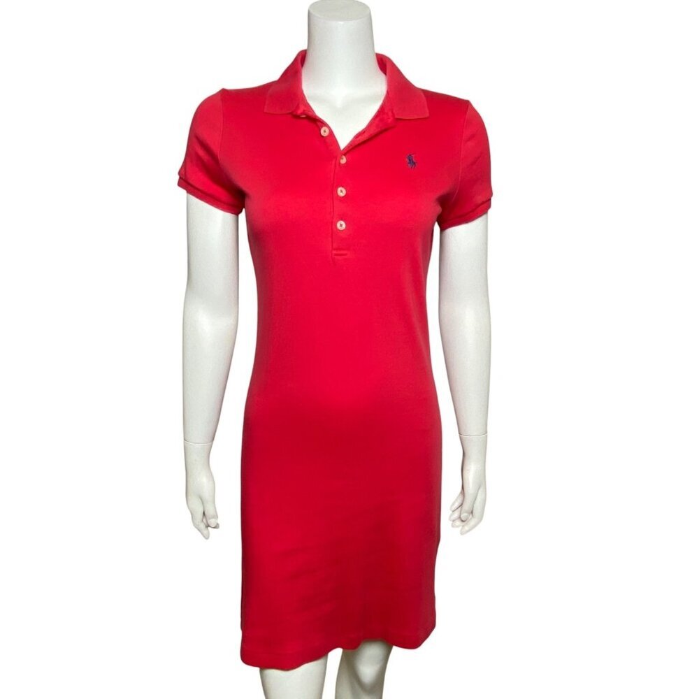 Ralph Lauren Sport T Shirt Dress Womens S Red Short Sleeve Pony Cotton Pullover
